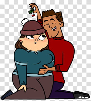 Cozy Christmas Looky Looky, man and woman character illustraiton transparent background PNG clipart thumbnail