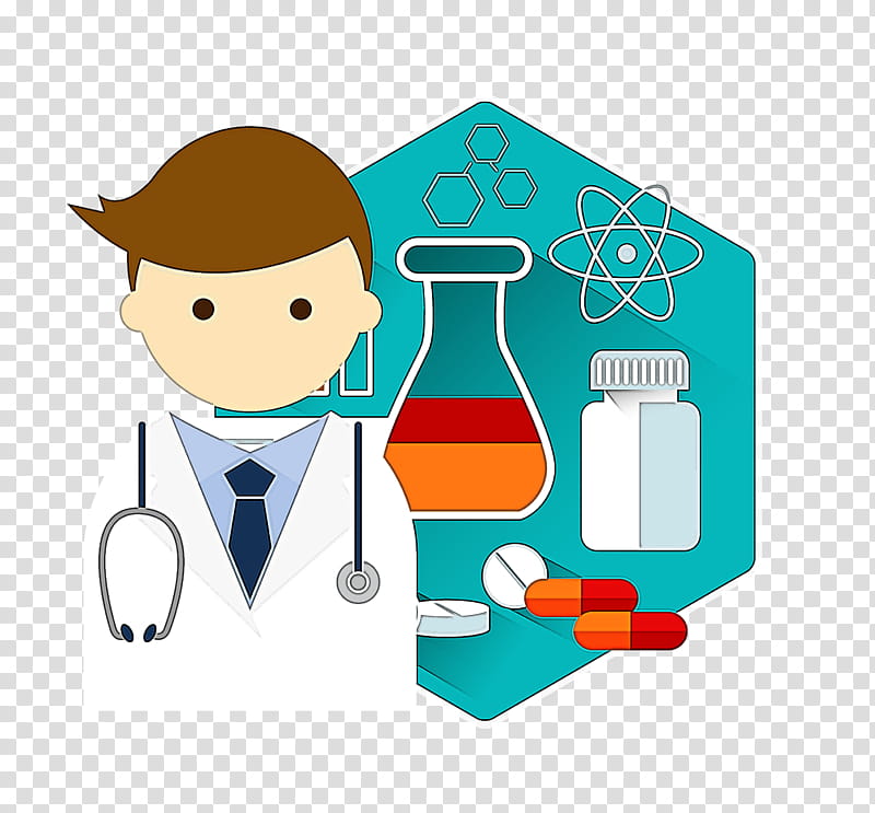 cartoon chemist laboratory flask science, Cartoon transparent background PNG clipart