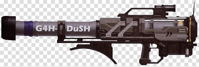 GH DuSH Rocket Launcher, black, gray and white GH-DuSH rifle transparent background PNG clipart