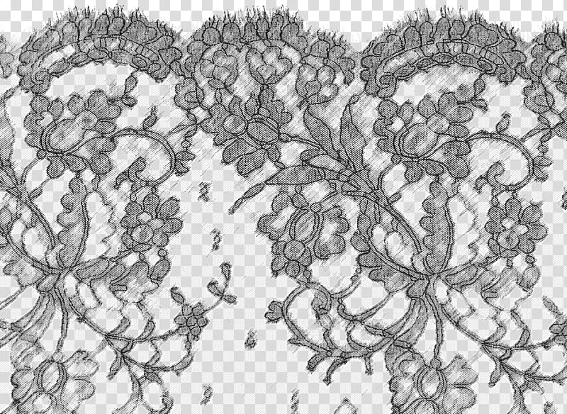 Lace Screentone , gray and black floral lace transparent