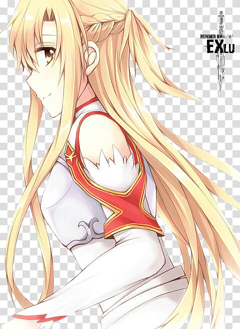 Yuuki Asuna (SAO) render transparent background PNG clipart