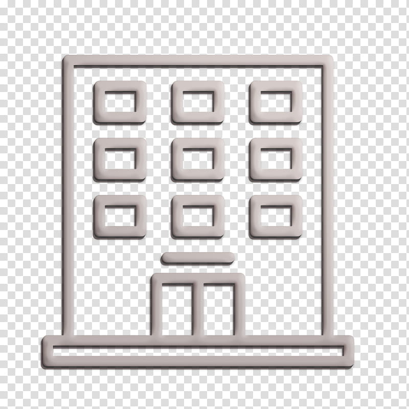 Building icon Hotel services icon Town icon, Metal, Square transparent background PNG clipart