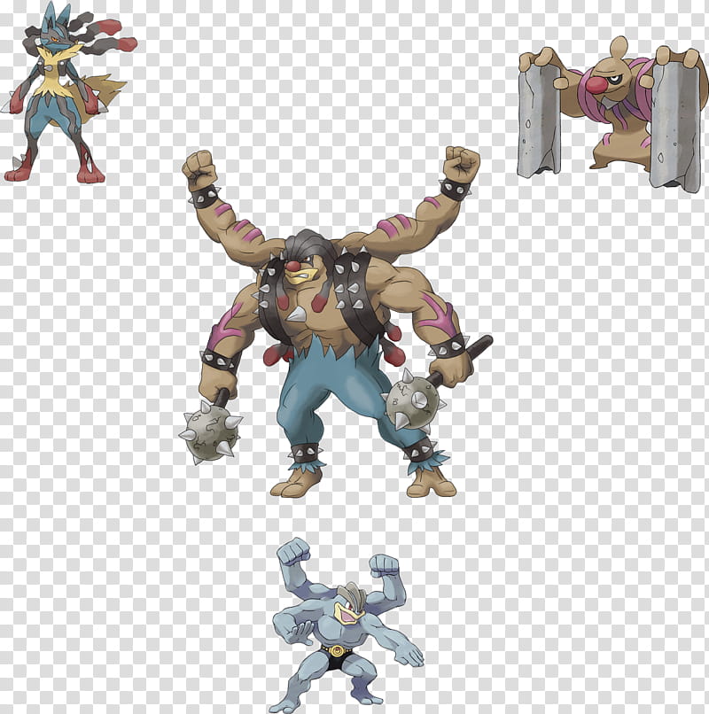 Machamp Figurine Pidgeot Salamence Fan Art Lucario Artist Digital Art Character Transparent Background Png Clipart Hiclipart - lucario decal roblox