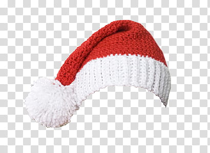 Christmas, red and white knit Santa hat transparent background PNG clipart