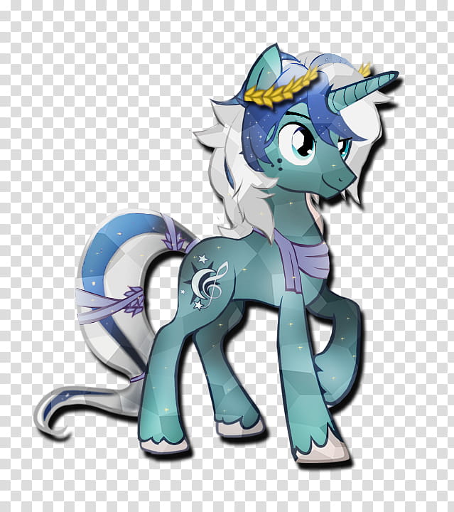 Crystal pony Nightly, gray and green unicorn transparent background PNG clipart