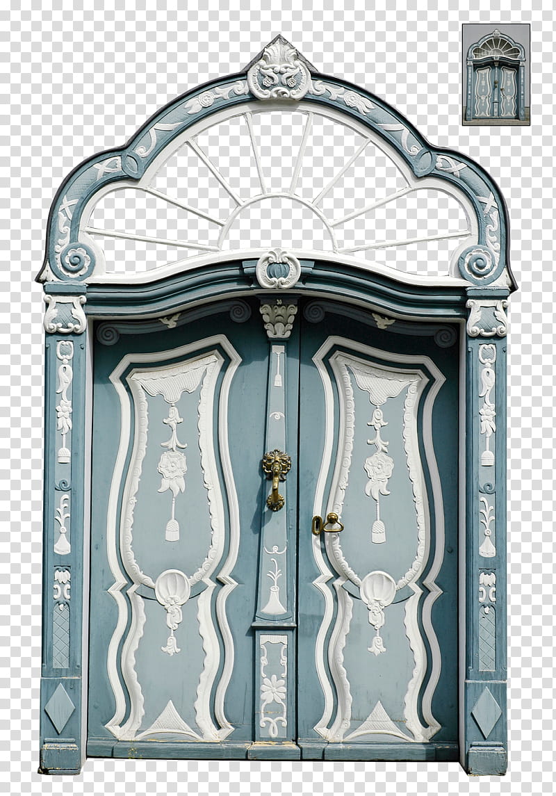 UNRESTRICTED Blue Ornate Door, blue and white door illustration transparent background PNG clipart
