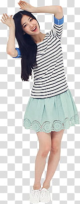 MIXED ULZZANGS, girl wearing green mini skirt transparent background PNG clipart