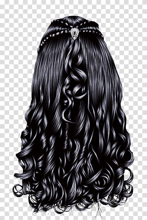 hair hairstyle wig black hair long hair, Head, Ringlet, Forehead, Hair Coloring, Hair Accessory transparent background PNG clipart