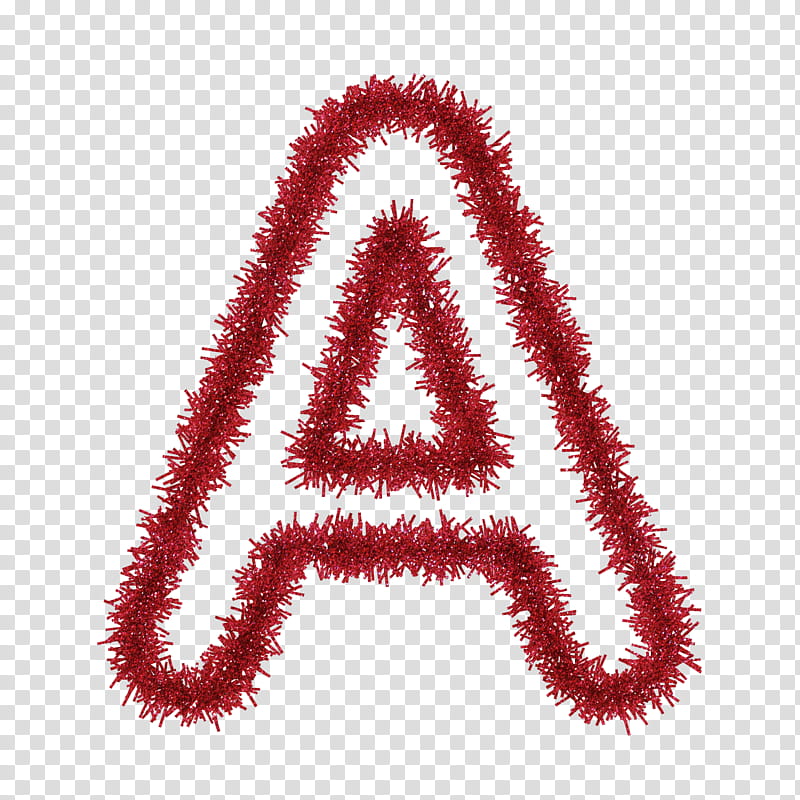 TINSEL CAPITAL LETTERS s, A-shaped red glitter illustration transparent background PNG clipart