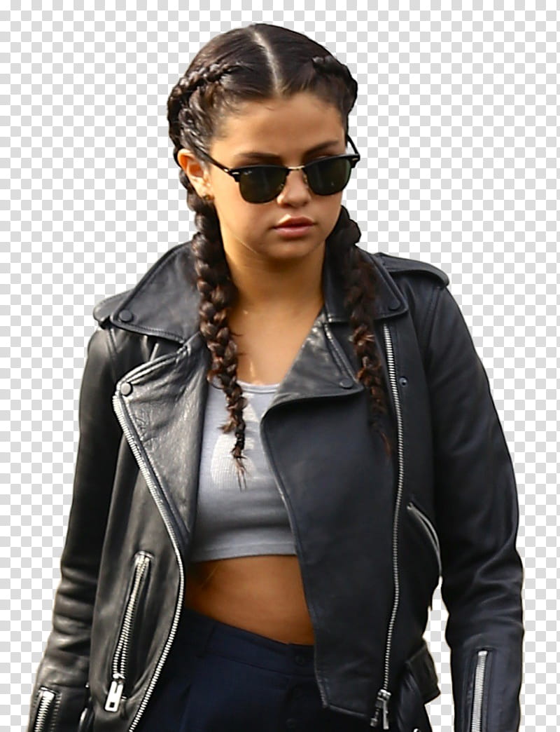 Selena Gomez , Selena Gomez in black jacket transparent background PNG clipart