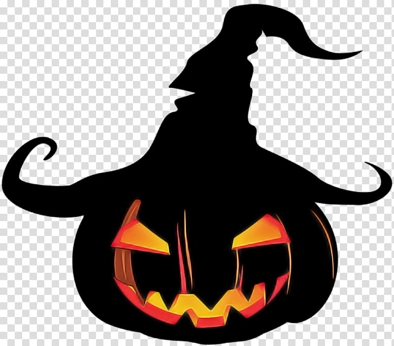 Pumpkin, Calabaza, Witch Hat, Plant, Jackolantern, Silhouette transparent background PNG clipart