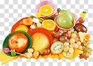 Fruit P, assorted sliced fruits transparent background PNG clipart