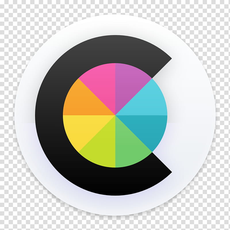 Clay OS  A macOS Icon, ColorSync Utility, black and multicolored c icon transparent background PNG clipart