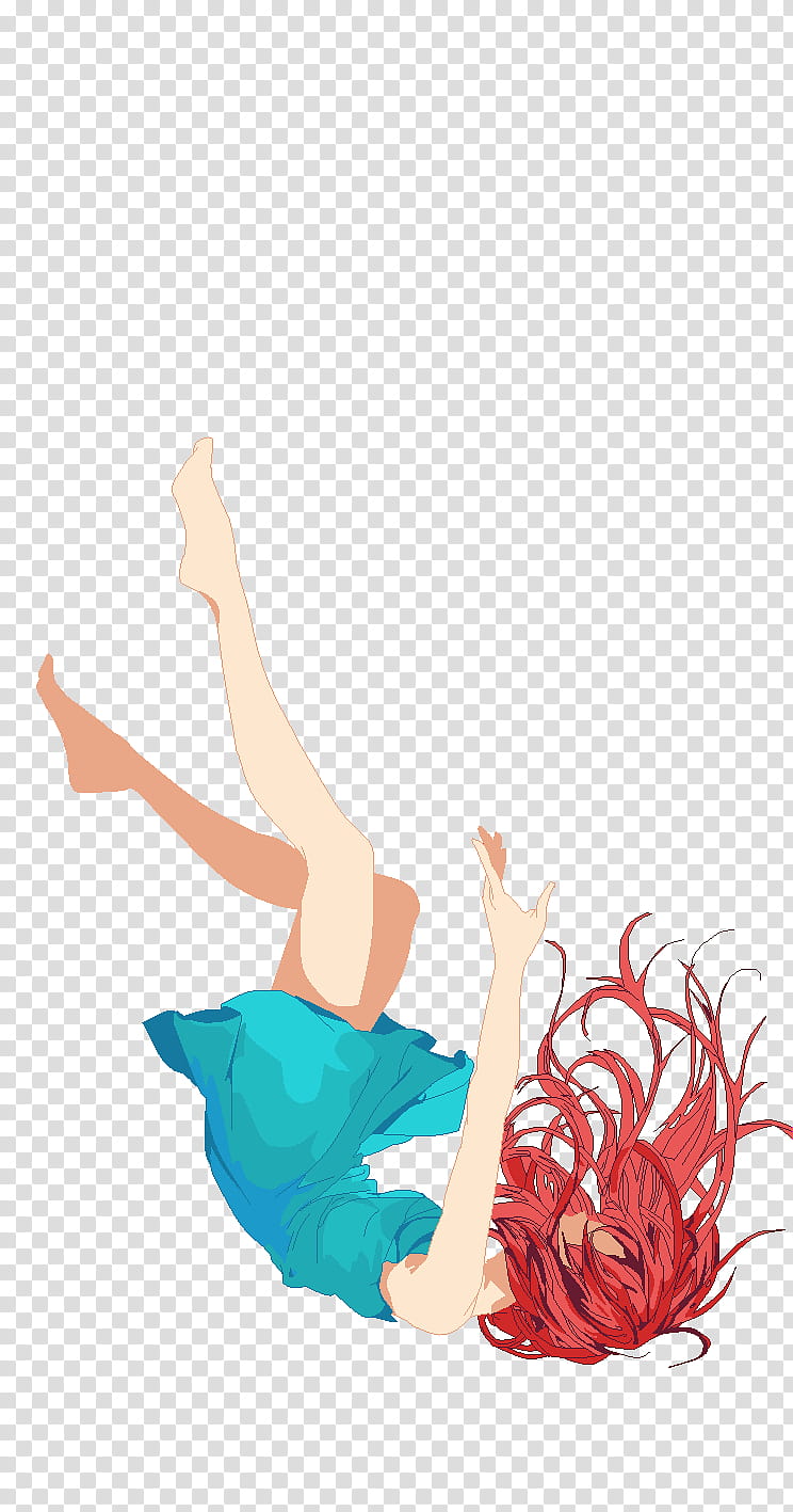 Base  Falling, woman wearing teal dress illustration transparent background PNG clipart