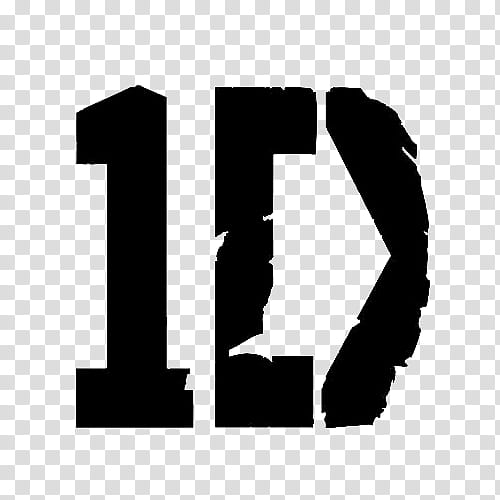 One Direction de, black  number print transparent background PNG clipart