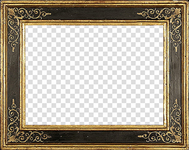 Antique Frames  s, rectangular gold wooden frame transparent background PNG clipart