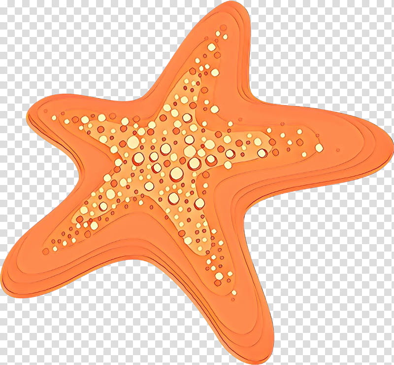 Orange, Cartoon, Starfish, Marine Invertebrates transparent background PNG clipart