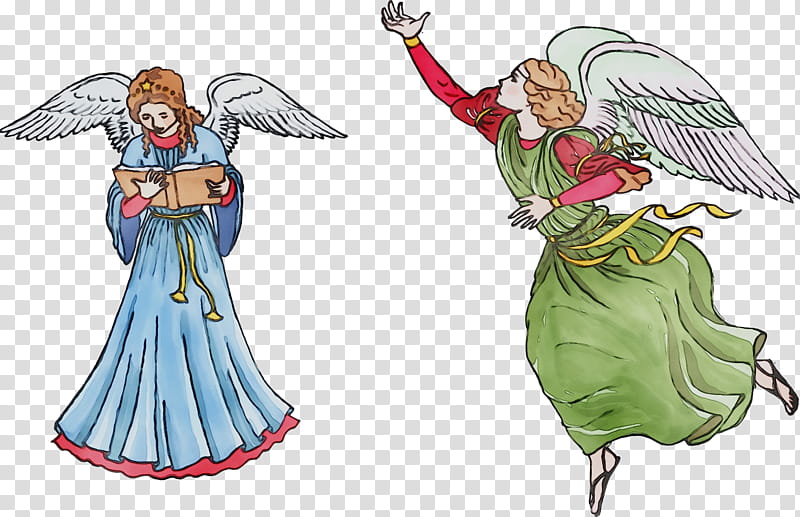 Christmas Illustration, Angel, Guardian Angel, Cherub, Gabriel, Heaven, God, Female transparent background PNG clipart