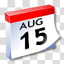 WinXP ICal, Aug  calendar illustration transparent background PNG clipart