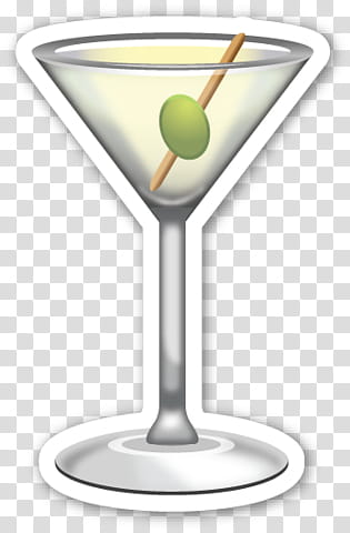 EMOJI STICKER , white martini glass transparent background PNG clipart