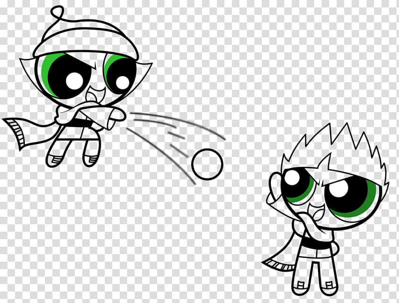 Collab: BC X Butch-Snowball Fight /, Powerpuff Girls Buttercup character transparent background PNG clipart