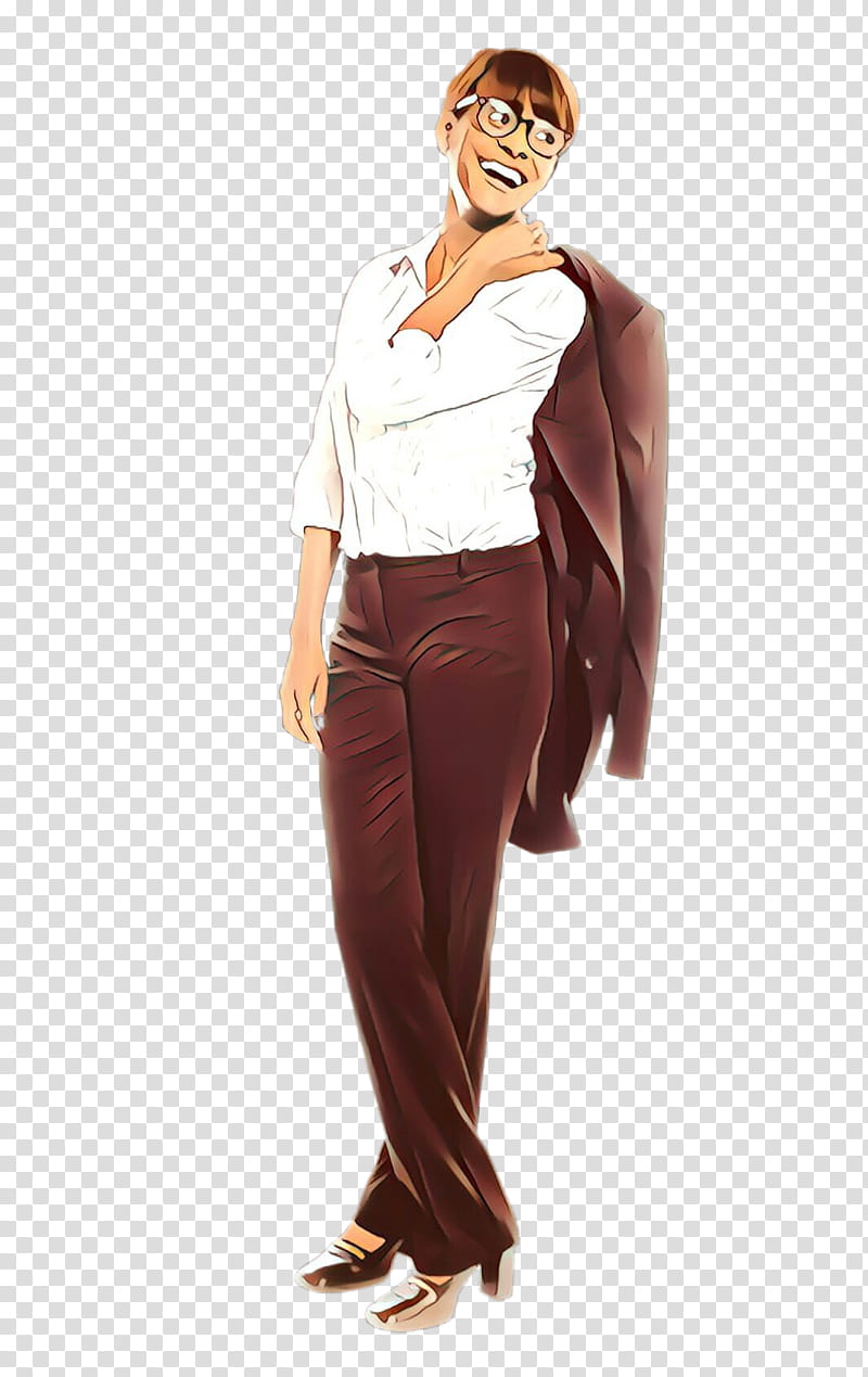 clothing standing brown waist trousers, Suit, Shoulder, Joint, Leg, Neck transparent background PNG clipart