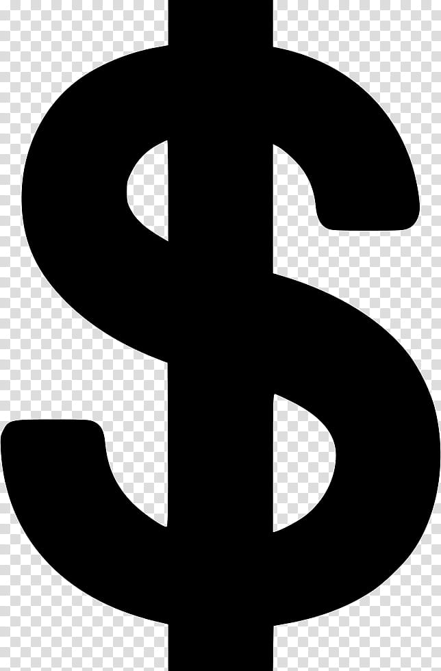 Dollar Sign, Currency Symbol, United States Dollar, Money, Saving, Silhouette, Australian Dollar, Black And White transparent background PNG clipart