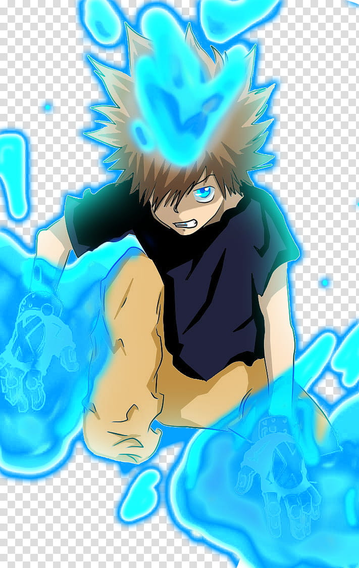 KHR Tsuna Blue flame xD transparent background PNG clipart