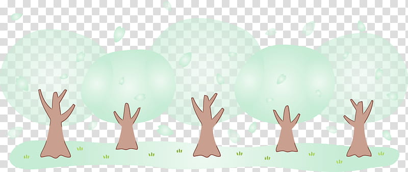 green cartoon grass tree hand, Abstract Spring Trees, Watercolor, Paint, Wet Ink, Gesture, Animation transparent background PNG clipart