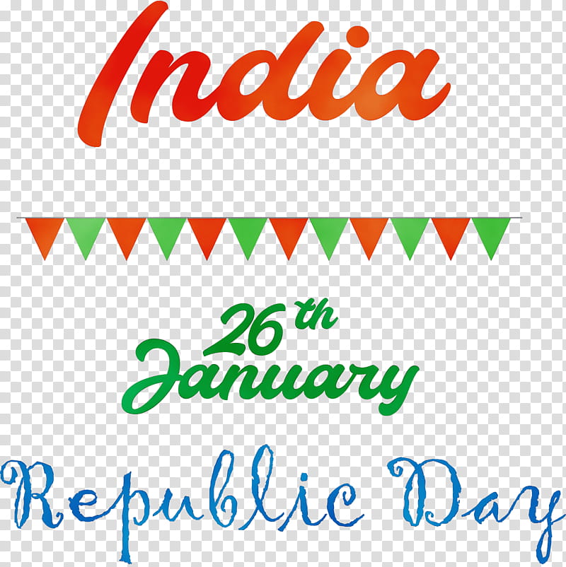 text font line logo, Happy India Republic Day, 26 January, Watercolor, Paint, Wet Ink transparent background PNG clipart