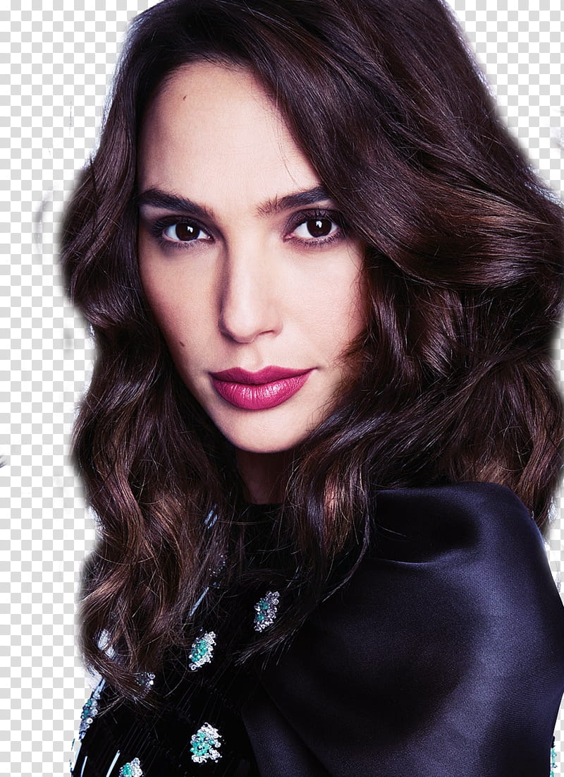 Gal Gadot, woman wearing black top transparent background PNG clipart
