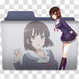 Anime Girls Folder Icon Spring  v, Katou Megumi transparent background PNG clipart
