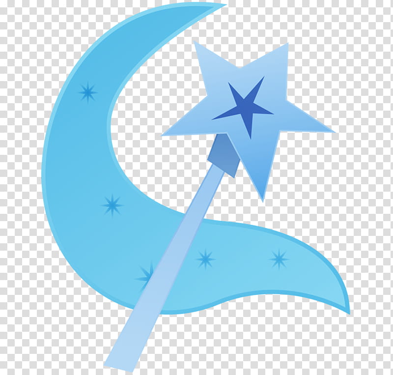 Cutiemarks  , blue and white moon and star wand painting transparent background PNG clipart