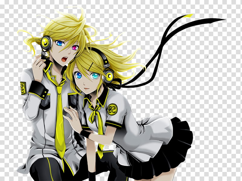 Render  Special Kagamine, male and female anime character standing illustration transparent background PNG clipart