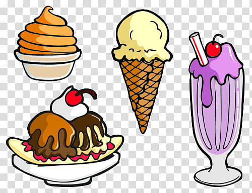 So Yummy S, four assorted ice cream illustration transparent background PNG clipart