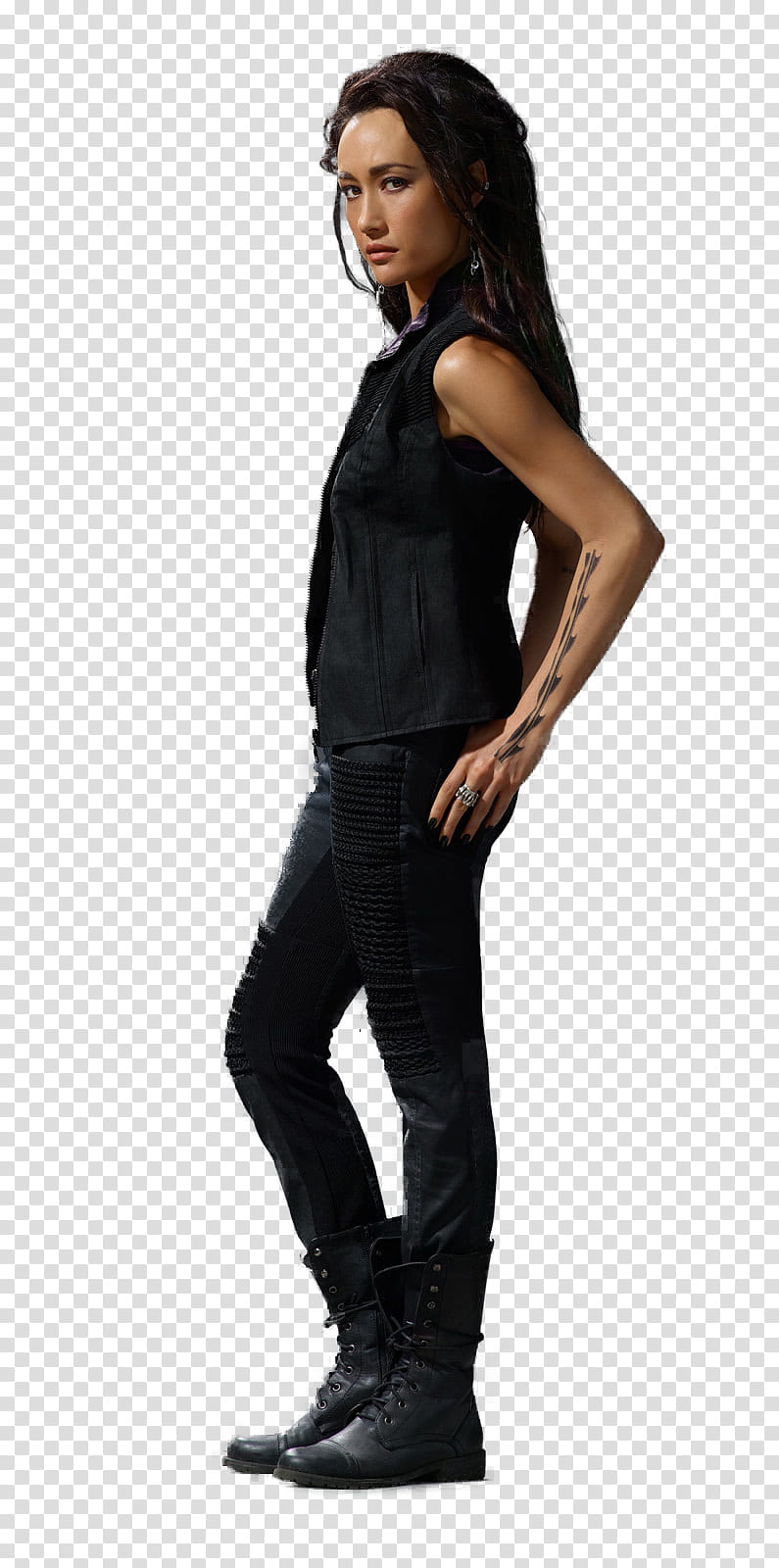 Divergent, woman in black pants transparent background PNG clipart