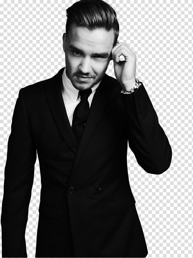 One Direction Mendoza Ft Pablouu, grayscale of man wearing suit jacket transparent background PNG clipart