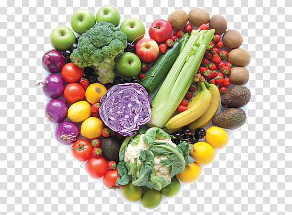 Vegetables, Fruit, , Food, Vegetarian Cuisine, Heart, Fruit And Vegetables, Eating transparent background PNG clipart