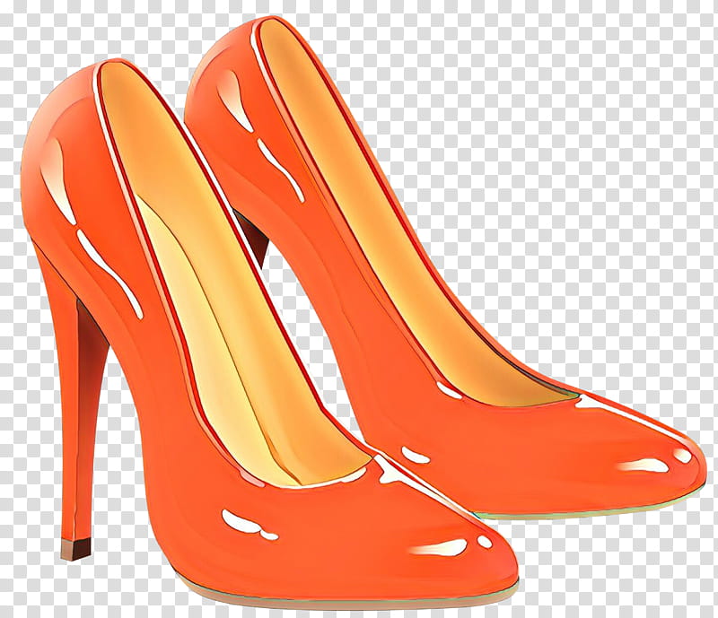 Orange, Cartoon, Shoe, Hardware Pumps, Footwear, High Heels, Basic Pump, Court Shoe transparent background PNG clipart