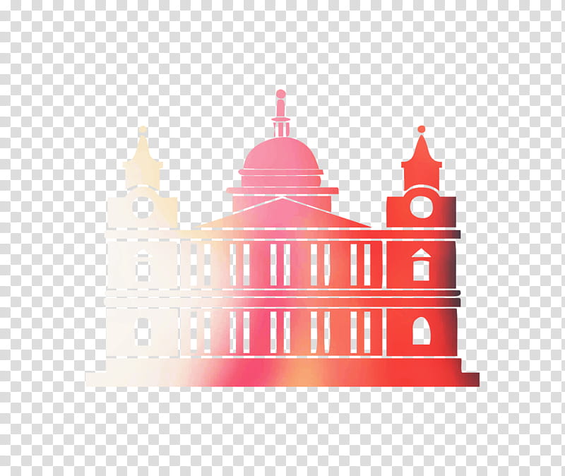 London Silhouette, St Pauls Cathedral, Westminster, Pink, Red, Landmark, Architecture, Building transparent background PNG clipart