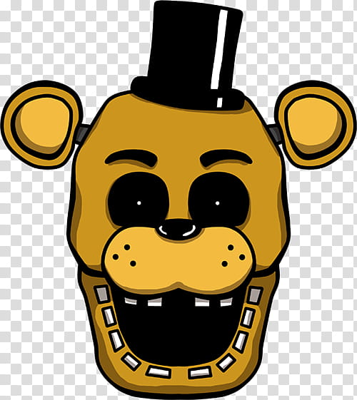 FNAF Golden Freddy shirt design, brown bear animal head illustration transparent background PNG clipart