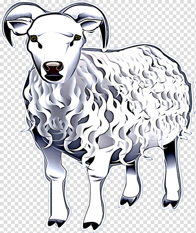 sheep sheep line art cow-goat family, Cowgoat Family, Live, Goatantelope transparent background PNG clipart