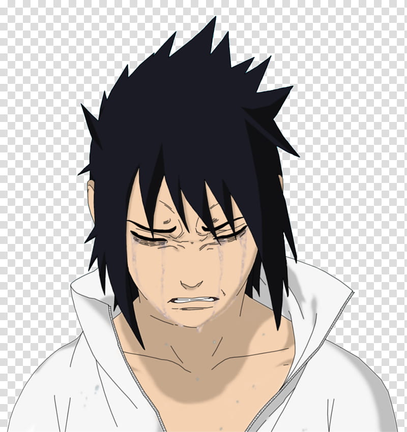 Sasuke, crying male anime character transparent background PNG clipart