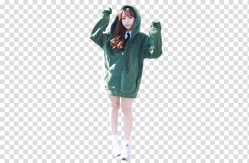 RENDER Hong Young Gi, woman wearing green hoodie transparent background PNG clipart