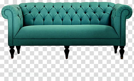 tufted green sofa transparent background PNG clipart