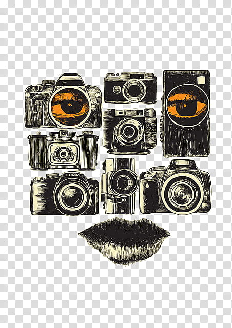various VII, black point-and-shoot cameras collage transparent background PNG clipart