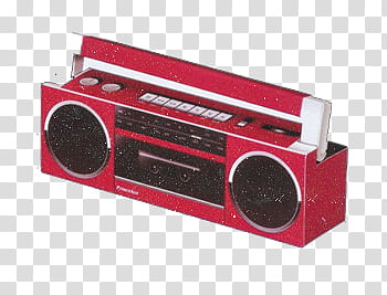 rectangular red boombox transparent background PNG clipart
