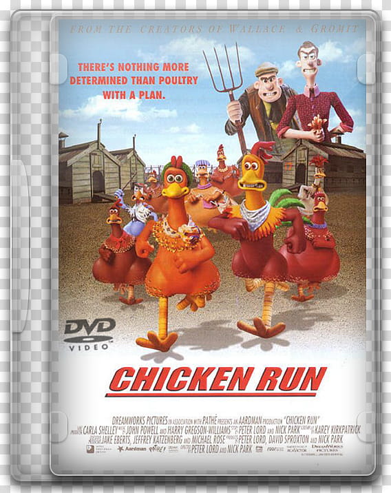 DVD movies icon, chicken run, Chicken Run DVD case illustration transparent background PNG clipart