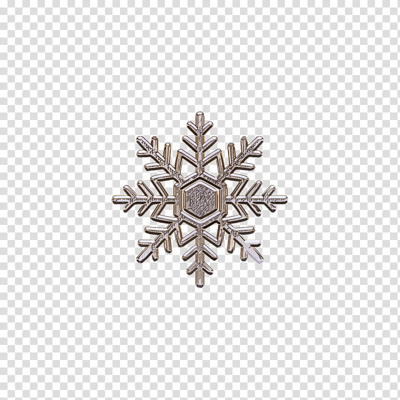 Snowflake, Leaf, Brooch, Ornament, Plant, Silver, Metal transparent background PNG clipart