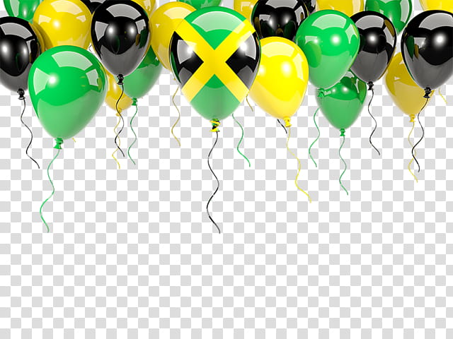 Birthday Balloon, Birthday Balloons, Flag Of Jamaica, Green, Yellow, Insect transparent background PNG clipart